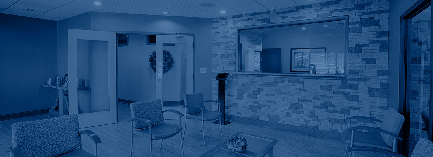 Progressive Medical Center front desk blue