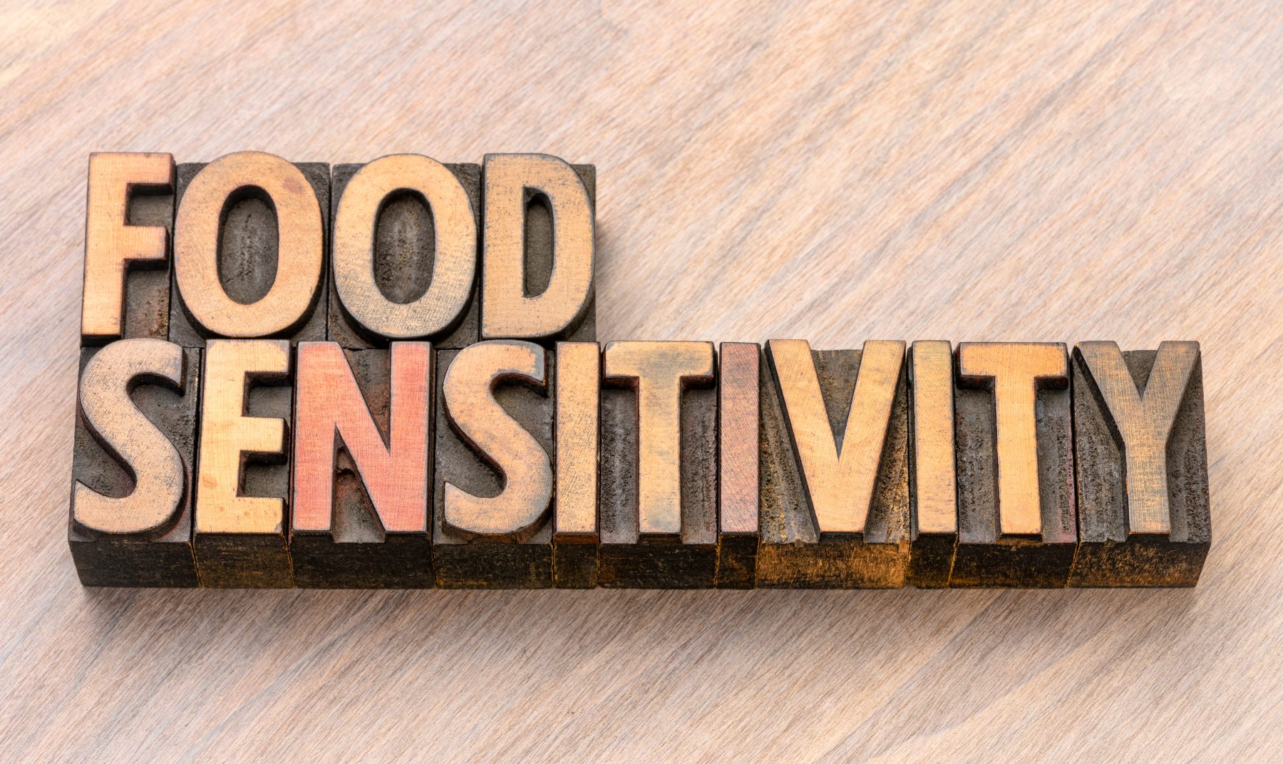 food sensitivity word in wood type