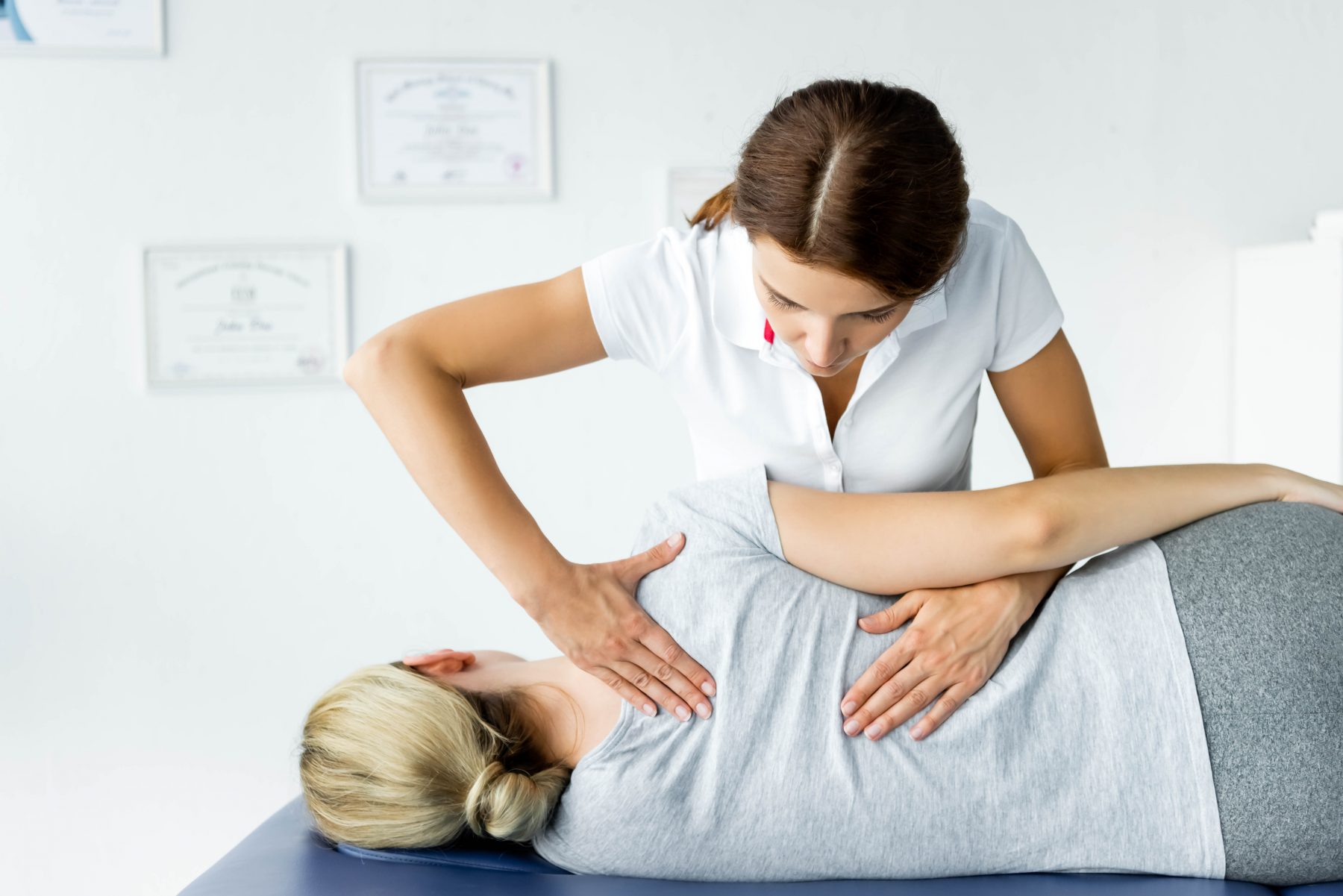 Patient receiving chiropractic services