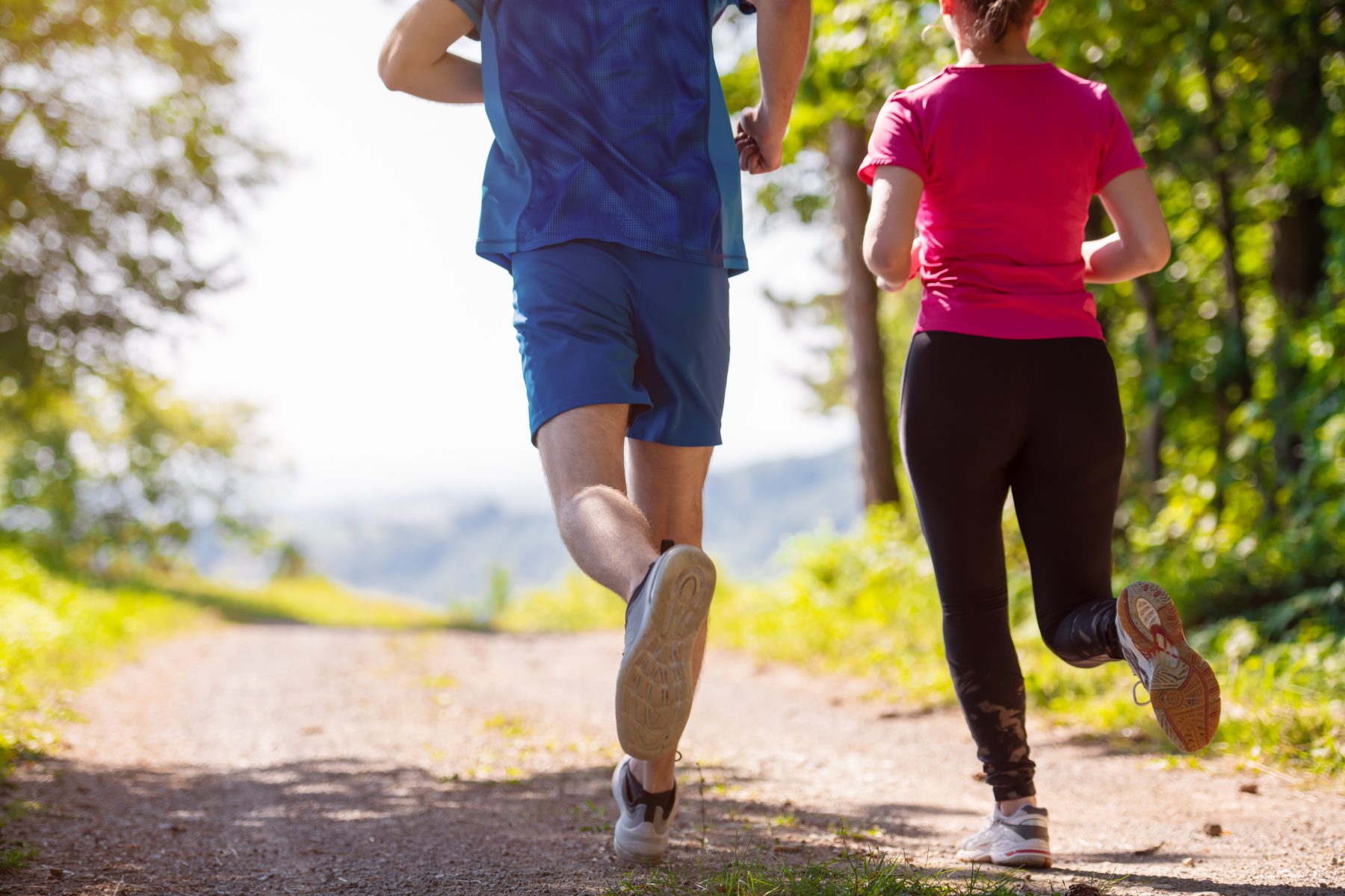 Young couple jogging