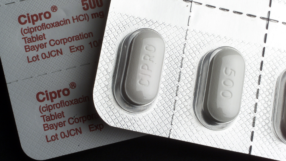 Fluoroquinolone tablets in a blister pack