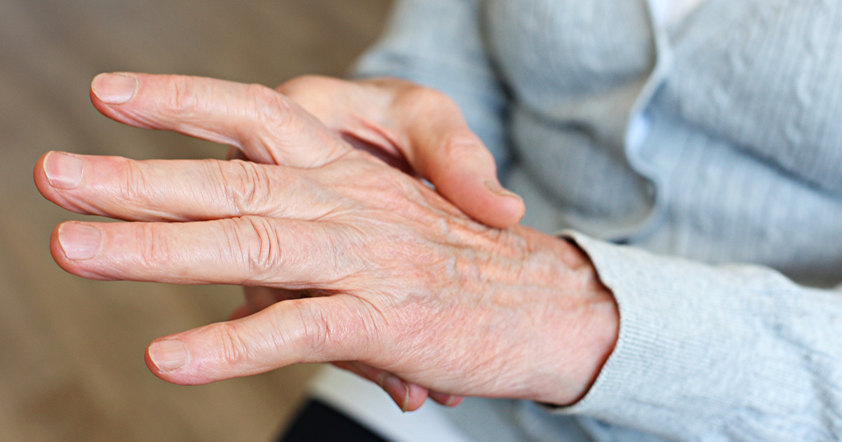 Elderly person with painful joints