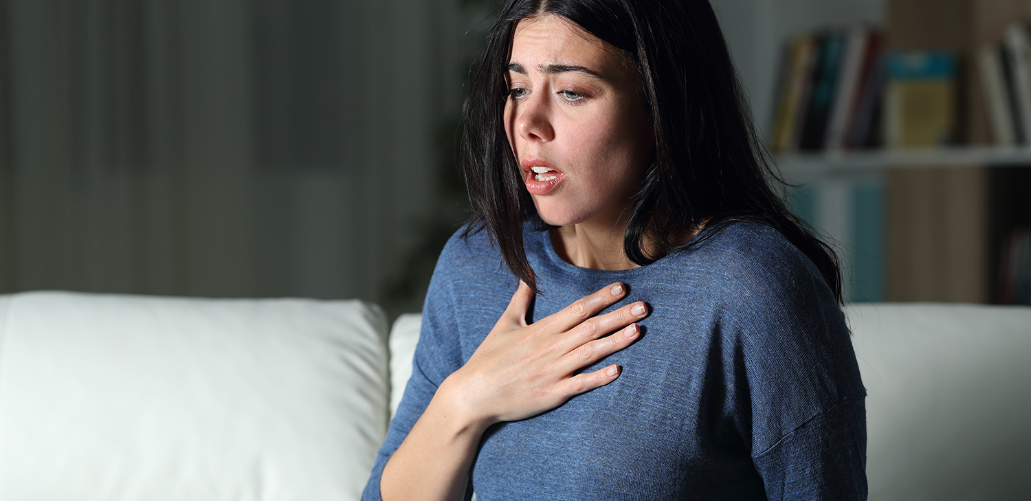 Woman having anxiety attack