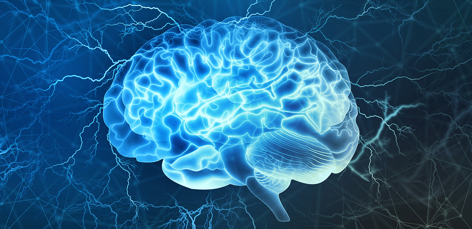 Image of brain with electrical activity representing biofeedback