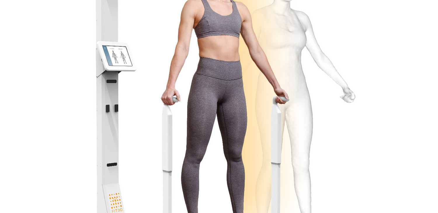 Woman on Fit 360 3D body scanner
